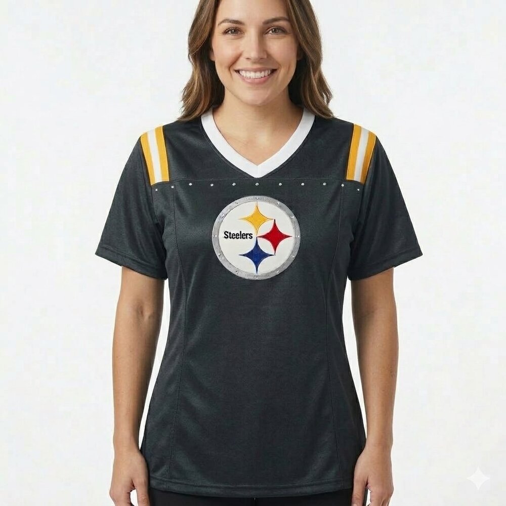 NFL TEAM APPAREL BRAND Women's Navy Steeler's T-Shirt - Size M  NWT